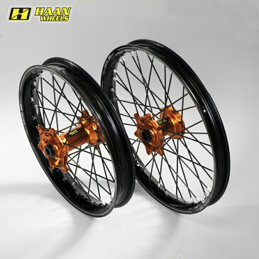 HAAN WHEELS ハーンホイール ホイール本体 フロント・リアオフロードA60コンプリートホイール　F1.60／21インチ-R1.85／19インチ カラー：イエロー YZF250 / YZF450 (2014)