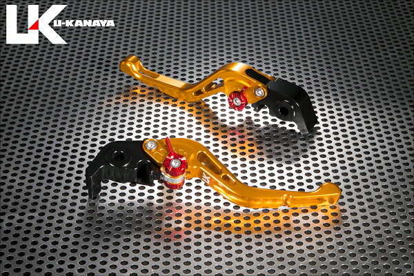 U-KANAYA ユーカナヤ GPタイプ アルミビレットレバーセット ニンジャ H2R H2 KAWASAKI カワサキ ブレーキ・クラッチレバーセット ハンドル周辺パーツ ハンドル レバーカラー：ゴールド / アジャスターカラー：ゴールド / レバータイプ：ショート(レバー部全長：約145mm)