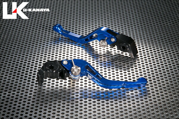U-KANAYA ユーカナヤ GPタイプ アルミビレットレバーセット ニンジャ H2R H2 KAWASAKI カワサキ ブレーキ・クラッチレバーセット ハンドル周辺パーツ ハンドル レバーカラー：ブルー / アジャスターカラー：オレンジ / レバータイプ：ショート(レバー部全長：約145mm)