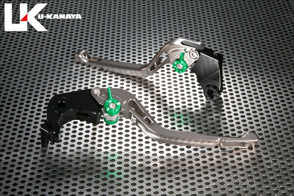 U-KANAYA ユーカナヤ GPタイプ アルミビレットレバーセット SPEED TRIPLE TRIUMPH トライアンフ ブレーキ・クラッチレバーセット ハンドル周辺パーツ ハンドル レバーカラー：チタンカラー / アジャスターカラー：ブラック / レバータイプ：ロング(レバー部全長：約175mm)