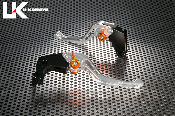 U-KANAYA ユーカナヤ GPタイプ アルミビレットレバーセット STREET TRIPLE R TRIUMPH トライアンフ ブレーキ・クラッチレバーセット ハンドル周辺パーツ ハンドル レバーカラー：シルバー / アジャスターカラー：オレンジ / レバータイプ：ショート(レバー部全長：約145mm)