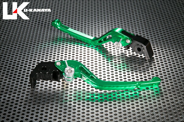 U-KANAYA ユーカナヤ GPタイプ アルミビレットレバーセット 848EVO 848 DUCATI ドゥカティ ブレーキ・クラッチレバーセット ハンドル周辺パーツ ハンドル レバーカラー：グリーン / アジャスターカラー：レッド / レバータイプ：ロング(レバー部全長：約175mm)