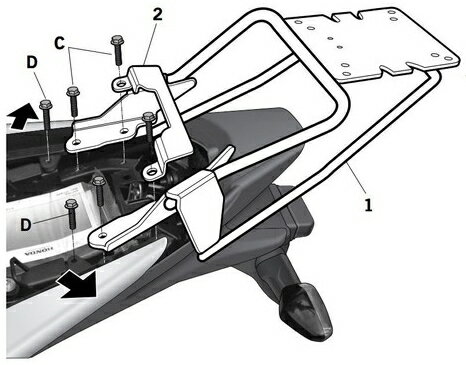SHAD シャッド トップマスターフィッティングキット CBR250R CBR125R HONDA ホンダ バッグ・ボックス取り付けステー 車体用バッグ・ケース
