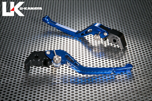U-KANAYA ユーカナヤ GPタイプ アルミビレットレバーセット 1290 SUPER ADVENTURE KTM ブレーキ・クラッチレバーセット ハンドル周辺パーツ ハンドル レバーカラー：ブルー / アジャスターカラー：チタンカラー / レバータイプ：ロング(レバー部全長：約175mm)
