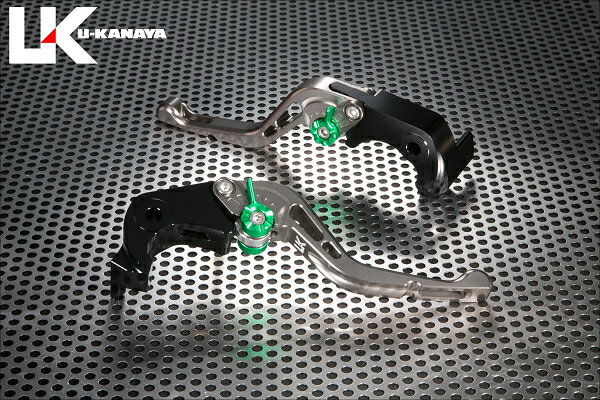 U-KANAYA ユーカナヤ GPタイプ アルミビレットレバーセット 1400GTR ZZR1400 ZX-14 KAWASAKI カワサキ ブレーキ・クラッチレバーセット ハンドル周辺パーツ ハンドル レバーカラー：チタンカラー / アジャスターカラー：オレンジ
