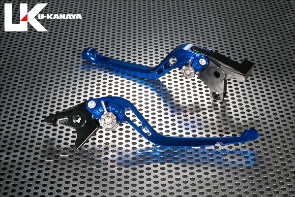 U-KANAYA ユーカナヤ GPタイプ アルミビレットレバーセット 1125CR BUELL ビューエル ブレーキ・クラッチレバーセット ハンドル周辺パーツ ハンドル レバーカラー：ブルー / アジャスターカラー：シルバー / レバータイプ：ロング(レバー部全長：約175mm)