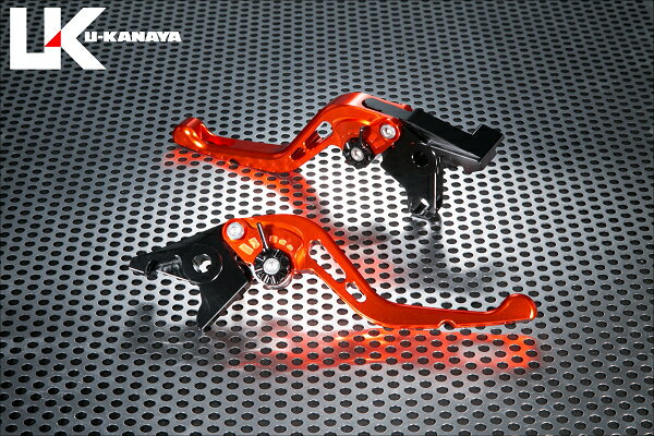 U-KANAYA ユーカナヤ GPタイプ アルミビレットレバーセット 1125R BUELL ビューエル ブレーキ・クラッチレバーセット ハンドル周辺パーツ ハンドル レバーカラー：オレンジ / アジャスターカラー：シルバー / レバータイプ：ショート(レバー部全長：約145mm)