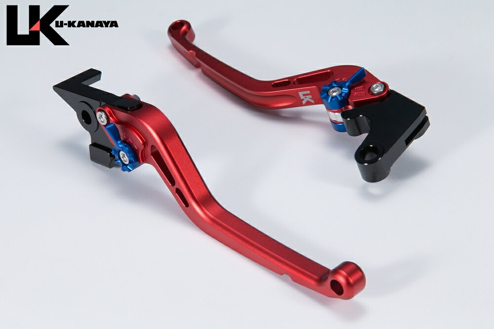 U-KANAYA ユーカナヤ スタンダードタイプ アルミビレットレバーセット TL1000R SUZUKI スズキ レバーカラー：マットレッド / アジャスターカラー：マットゴールド / レバータイプ：ロング(レバー部全長173mm)