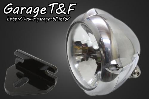 Garage T&F ガレージ 5.75インチビンテージライト＆ライトステー(タイプE)キット W650 KAWASAKI カワサキ ヘッドライト 灯火類 電装系 カラー(ヘッドライトケース)：ポリッシュ