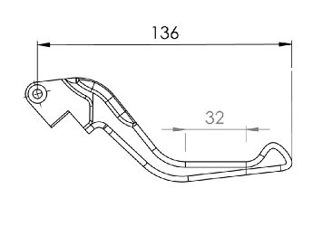 RDmoto アールディーモト アジャスタブルクラッチレバーショート(Adjustable clutch lever - SHORT) アジャストカラー：ブラック レバーカラー：レッドアルマイト