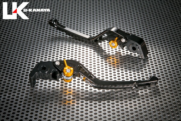 U-KANAYA ユーカナヤ GPタイプ アルミビレットレバーセット RSV mille 04-08、RSV R 04-08 APRILIA アプリリア ブレーキ・クラッチレバーセット ハンドル周辺パーツ ハンドル レバーカラー：ブラック / アジャスターカラー：ゴールド