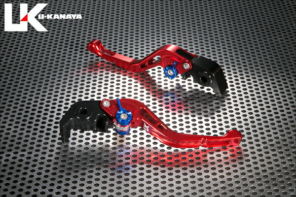 U-KANAYA ユーカナヤ GPタイプ アルミビレットレバーセット RSV mille 04-08、RSV R 04-08 APRILIA アプリリア ブレーキ・クラッチレバーセット ハンドル周辺パーツ ハンドル レバーカラー：レッド / アジャスターカラー：レッド