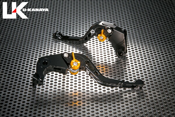 U-KANAYA ユーカナヤ GPタイプ アルミビレットレバーセット RSV4 APRILIA アプリリア ブレーキ・クラッチレバーセット ハンドル周辺パーツ ハンドル レバーカラー：ブラック / アジャスターカラー：ゴールド / レバータイプ：ショート(レバー部全長：約145mm)