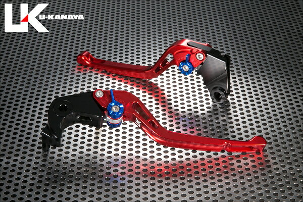U-KANAYA ユーカナヤ GPタイプ アルミビレットレバーセット SPEED TRIPLE TRIUMPH トライアンフ ブレーキ・クラッチレバーセット ハンドル周辺パーツ ハンドル レバーカラー：レッド / アジャスターカラー：シルバー / レバータイプ：ロング(レバー部全長：約175mm)