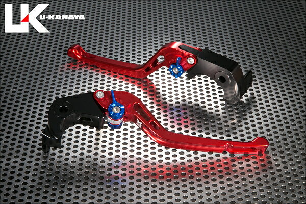 U-KANAYA ユーカナヤ GPタイプ アルミビレットレバーセット ブレーキ・クラッチレバーセット ハンドル周辺パーツ ハンドル レバーカラー：レッド / アジャスターカラー：ブラック / レバータイプ：ロング(レバー部全長：約175mm)(2)