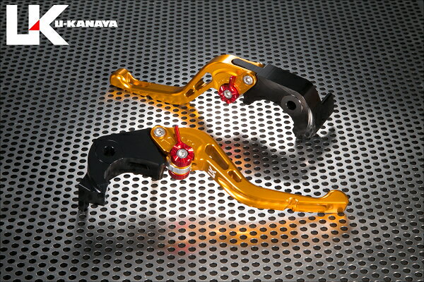 U-KANAYA ユーカナヤ GPタイプ アルミビレットレバーセット ブレーキ・クラッチレバーセット ハンドル周辺パーツ ハンドル レバーカラー：ゴールド / アジャスターカラー：チタンカラー / レバータイプ：ショート(レバー部全長：約145mm)
