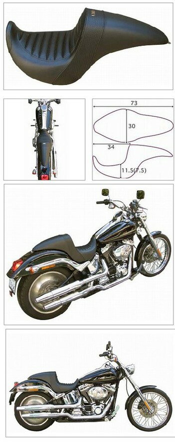 K＆H ケイアンドエイチ シート本体 ガンファイター タック ＜セミオーダー＞ カラー：ホワイト カラー：レッド FXSTD SOFTAIL DEUCE [ソフテイルデュース]