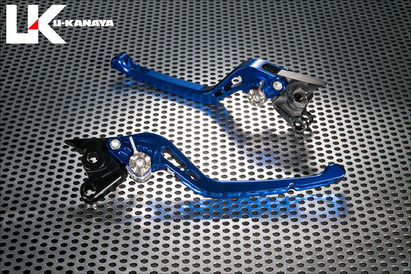 U-KANAYA ユーカナヤ GPタイプ アルミビレットレバーセット TMAX500 TMAX530 マグザム YAMAHA ヤマハ ブレーキ・クラッチレバーセット ハンドル周辺パーツ ハンドル レバーカラー：ブルー / アジャスターカラー：ブルー / レバータイプ：ロング(レバー部全長：約175mm)
