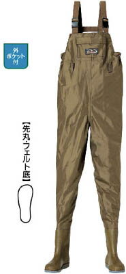 TRUSCO トラスコ中山 TOP ハンシン　W-88-K　チェストハイウェーダー　先丸　23．0cm