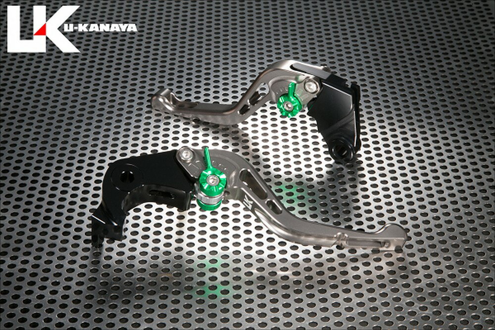 U-KANAYA ユーカナヤ GPタイプ アルミビレットレバーセット Z1000 水冷 ニンジャ1000 Z1000SX KAWASAKI カワサキ ブレーキ・クラッチレバーセット ハンドル周辺パーツ ハンドル レバーカラー：チタンカラー / アジャスターカラー：レッド