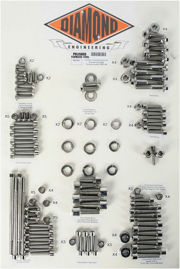 DIAMOND ENGINEERING ダイアモンドエンジニアリング ボルトキットトランスミッションFM FL SE 07 【BOLT KIT TRNSFM [2401-0268]】 HARLEY-DAVIDSON ハーレーダビッドソン その他エンジンパーツオプション・補修部品 エンジンパーツ エンジン