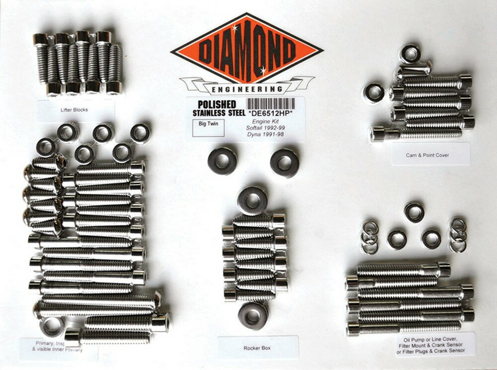 DIAMOND ENGINEERING ダイアモンドエンジニアリング ボルトキット91-98 FXD92-99 ST 【BOLT KIT91-98 [2401-0841]】 HARLEY-DAVIDSON ハーレーダビッドソン その他エンジンパーツオプション・補修部品 エンジンパーツ エンジン