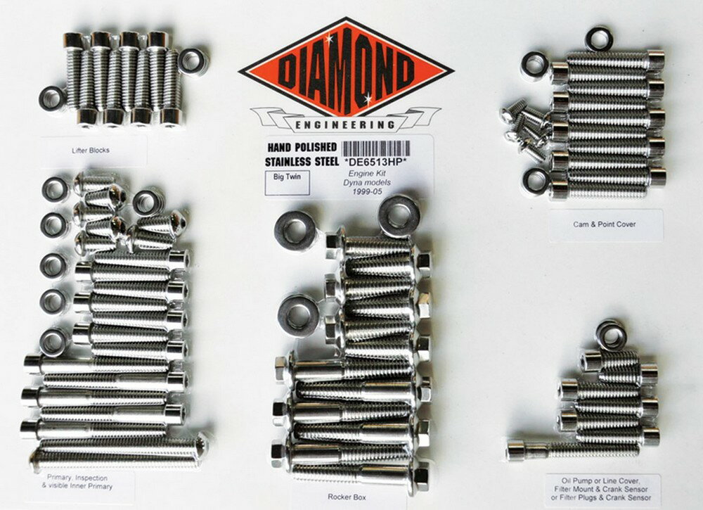DIAMOND ENGINEERING ダイアモンドエンジニアリング ボルトキット99-05 FXD MTR OE 【BOLT KIT 99-05 [2401-0840]】 HARLEY-DAVIDSON ハーレーダビッドソン その他エンジンパーツオプション・補修部品 エンジンパーツ エンジン