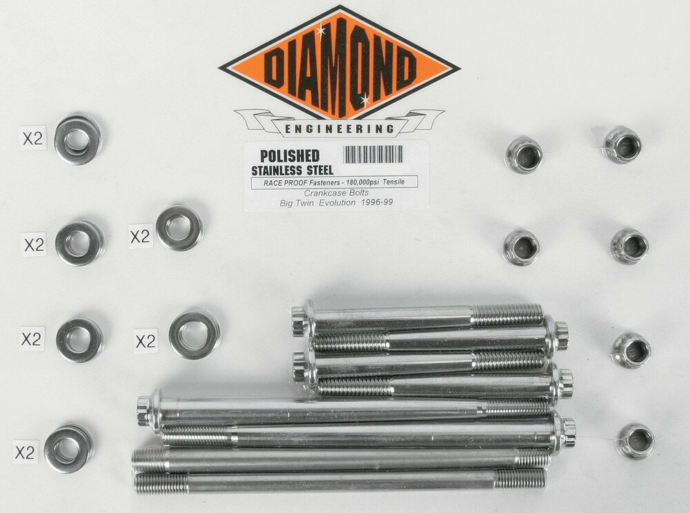 DIAMOND ENGINEERING ダイアモンドエンジニアリング ボルトキット クランクケース96-99 【BOLT KIT，CRNKCASE 96-99 [2401-0230]】 HARLEY-DAVIDSON ハーレーダビッドソン クランクケースボルト エンジンパーツ エンジン