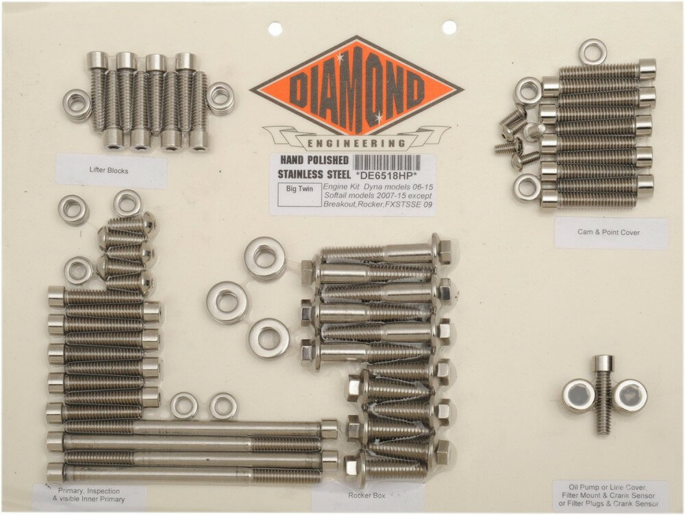 DIAMOND ENGINEERING ダイアモンドエンジニアリング ボルトキットエンジン 07-17 ST 【BOLT KIT ENGINE [2401-0265]】 HARLEY-DAVIDSON ハーレーダビッドソン クランクケースボルト エンジンパーツ エンジン