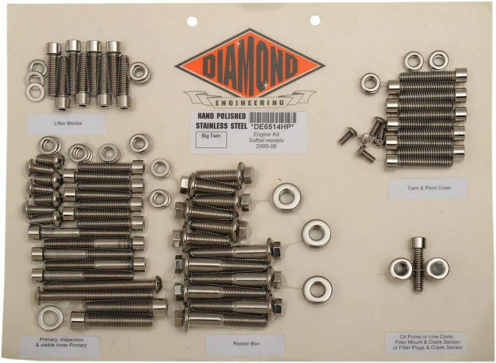 DIAMOND ENGINEERING ダイアモンドエンジニアリング ボルトキットエンジン ST 00-06 【BOLT KIT ENGINE [2401-0264]】 HARLEY-DAVIDSON ハーレーダビッドソン クランクケースボルト エンジンパーツ エンジン