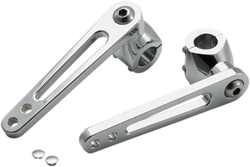 ■商品概要クランプサイズ：1 1／4”カラー：ナチュラル仕上げ：クローム長さ：6”U.S.A.製：○素材：アルミ取り付け：クランプパッケージング：ペアポジション：フロント専用設計：-スタイル：カスタムパーツタイプ：ステップマウントキットCLAMP SIZE：1 1／4”COLOR：NaturalFINISH：ChromeLENGTH：6”MADE IN THE U．S．A．：YesMATERIAL：AluminumMOUNTING：ClampPACKAGING：PairPOSITION：FrontSPECIFIC APPLICATION：NoSTYLE：Custom ReplacementTYPE：Footpeg Mounting Kit■詳細説明・Triple chrome-plated billet aluminum mounts clamp onto any 1" or11／4" engine／frame guard・Clamp design offers superior strength and stability; mounts willnot slip even under full body weight・6" arms have a full 360° range of motion to accommodate any leglength with 56 possible locking positions using internal lockingpins・Accept bolt-on folding pegs with up to 3／8" mounting bolt; pegsnot included and must be purchased separately・No-rust stainless steel hardware and easy-to-install instructionsincluded・Sold in pairs・Made in the U．S．A．■注意点※取り扱い説明書は英語となります。※輸入商材の為、納期が遅れる場合がございます。あらかじめご了承ください。■適合車種Spyder RT 2010 - 2012&ensp;Spyder RT 2010 - 2012&ensp;&ensp;備考: Can-Am