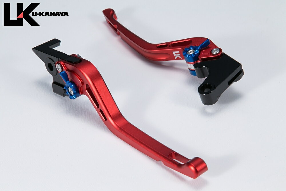 U-KANAYA ユーカナヤ GPタイプ アルミビレットレバーセット VFR800 VFR800F VFR800Xクロスランナー VTR1000Fファイアストーム HONDA ホンダ ブレーキ・クラッチレバーセット ハンドル周辺パーツ ハンドル レバーカラー：マットレッド / アジャスターカラー：マットゴールド