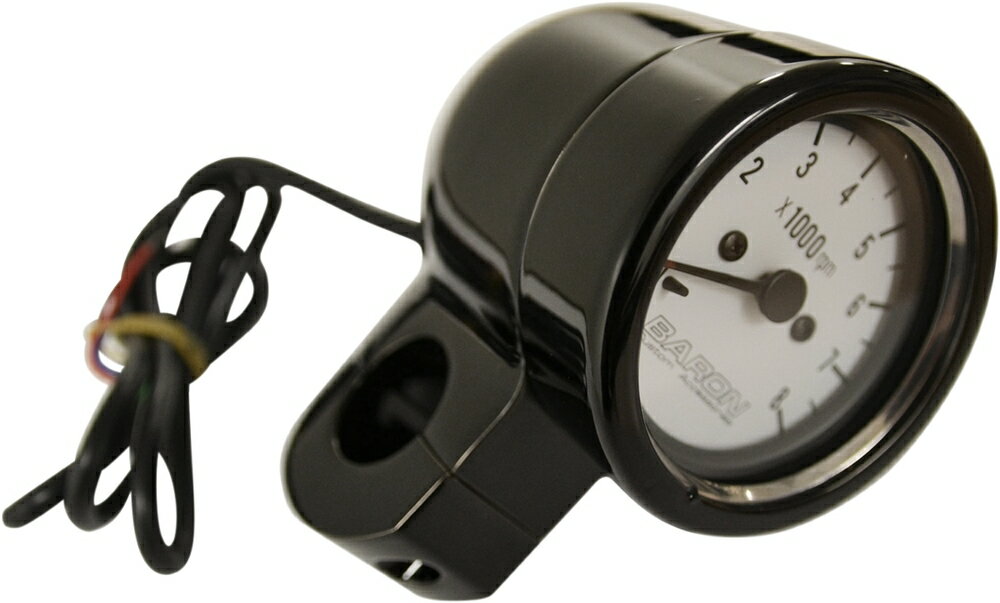 BARON バロン タコメーター 補修ブラック ホワイト FACE付き 【TACH REPL BLK W／WHT FACE [2211-0134]..
