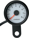 Drag Specialties ドラッグスペシャリティーズ タコメーター ブラック 1.88' ホワイト LED付き 【TACH BLK 1.88' WHT ...