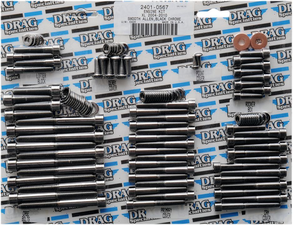 Drag Specialties ドラッグスペシャリティーズ モーターボルトキット スムース XL 2004-17用 【BOLT KT MOTOR 04-17XL SM [2401-0567]】 HARLEY-DAVIDSON ハーレーダビッドソン 汎用ボルト・ネジ