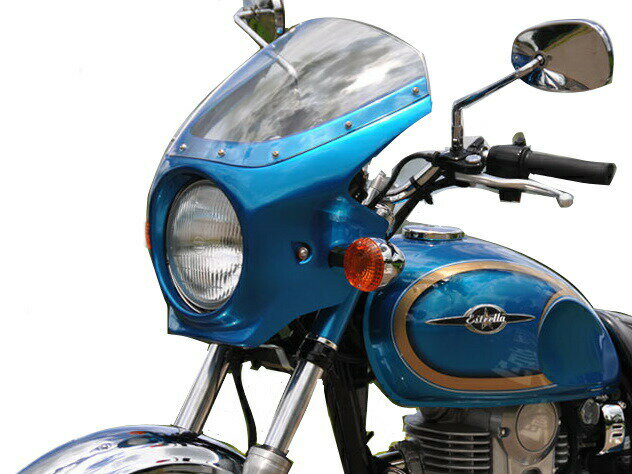 CHIC DESIGN シックデザイン ロードコメット エストレヤ KAWASAKI カワサキ ビキニカウル カウル関連 外装 スクリーンカラー：スモーク / カラー：キャンディカリビアンブルー