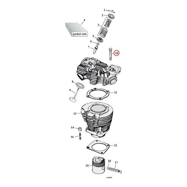 GARDNER-WESTCOTT ガードナーウエストコット ヘッドボルトキット 12点【HEAD BOLT KIT 12-POINT】 57-E73 XL NU HARLEY-DAVIDSON ハーレーダビッドソン その他エンジンパーツオプション・補修部品 エンジンパーツ エンジン