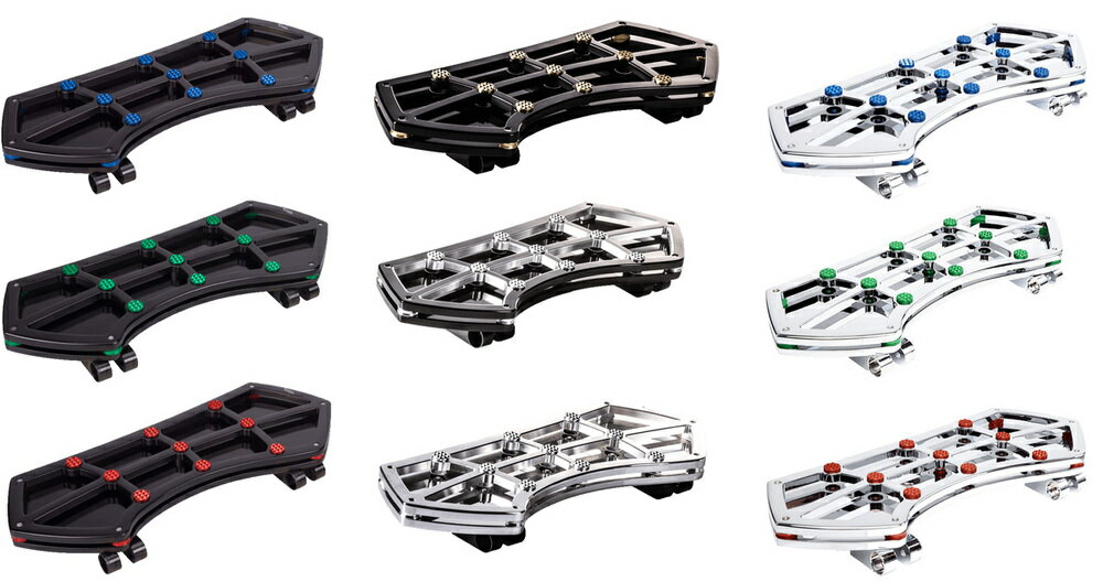 Vity’s Design ビティズデザイン DIAMOND ダイアモンドフロントフロアボード FLST FLH HARLEY-DAVIDSON ハーレーダビッドソン フロアボード・ステップボード ステップ 足回り 仕上げ(フロアボード／スキッドプルーフ(丸のパーツ))：フルブラック／レッド