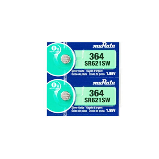 muRata SR621SW(364)[2個] 【旧sony】 364 コイン電池 ボタン電池 酸化銀電池 時計用電池 coin cell 1...