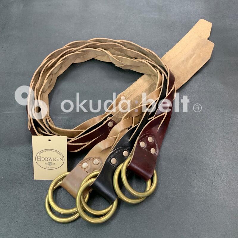 【ダブルリングベルト】クロムエクセル 42ミリ幅 レザーベルト ダブルリング メッシュベルト おしゃれ ラギット Wリングベルト ベルト メンズ アメリカ製レザー 送料無料 日本製 自社生産