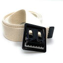 【XSサイズ 90センチ】 【アイボリー/生成】 32ミリ幅 キッズサイズ ガチャベルト belt ウェブベルト GI 米軍 オープンフェイスバックル デニムに...