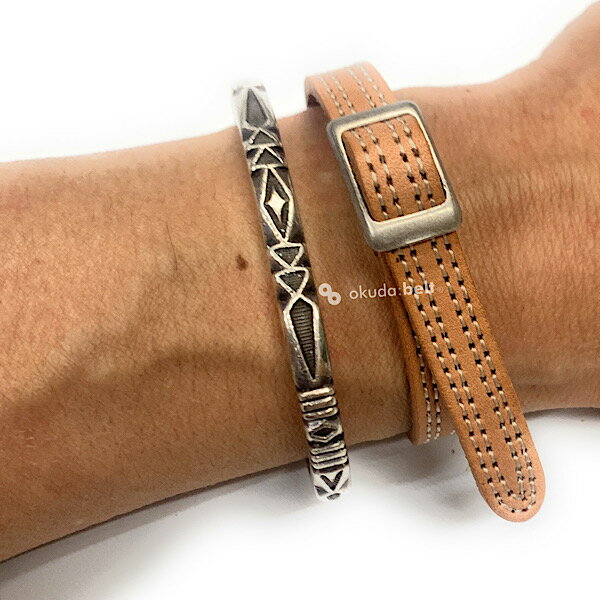 【静電気防止】栃木レザー 10ミリ幅 本革 ブレスレット Wステッチ シングル巻き 帯電防止 ブレスレット レザー ブレスレット ポストにお届け ギフト プレゼ...