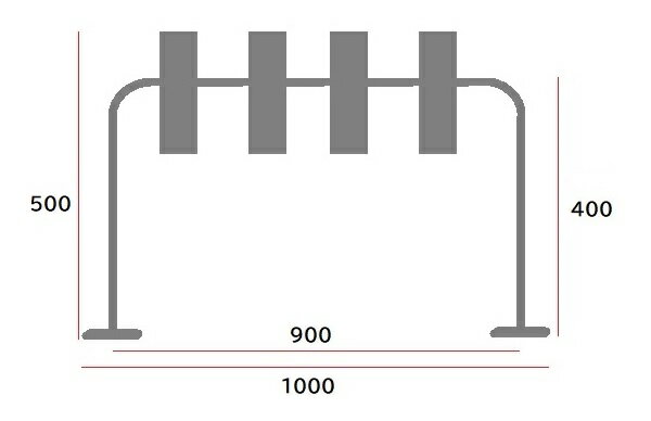 ■AFボート■　AFレールロッドホルダー4本用　底有タイプ　レールサイズ900×400 3