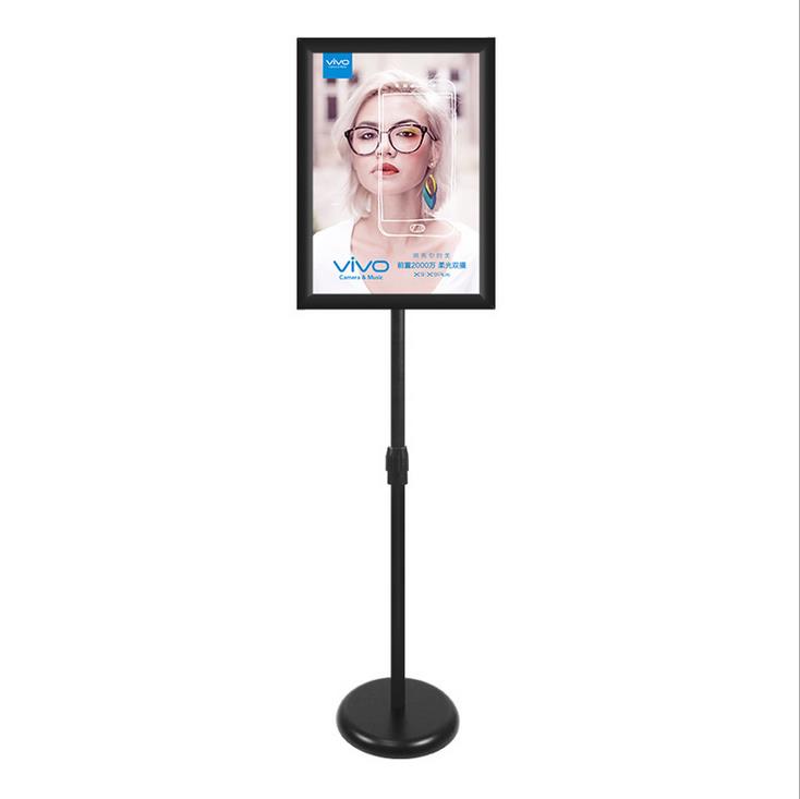 クリップ式ポールサイン A3サイズ ブラック スタンド看板 組み立て簡単 セミナー会場案内看板に最適 家庭用プリンター 対応します (45度開閉デザイン)