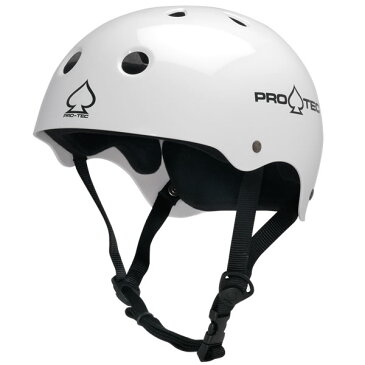 スケボー ヘルメット PROTEC HELMET CLASSIC SKATE グロスホワイト (子供用)(女性用)(大人用)(スケートボード)(インライン)【w19】