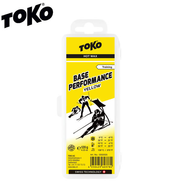 【マラソン期間★3000円以上で300円OFFクーポン】TOKO トコ スキー＆スノーボード ワックス ベースパフォーマンス イエロー 120g 5502035 固形ワックス 【コンパクト便可能】【税込価格】【％OF…