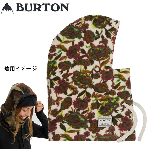 スノーボード フードウォーマー バートン BURKE HOOD ヘルメットサイズ WHIT FLORAL 　BURTON　スノーボード 帽子　ネックウォーマー【w42】