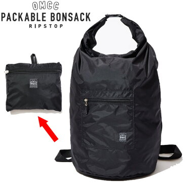 OMCC パッカブル ボンサック ロールアップ 折りたたみ リップストップ RIPSTOP NYLON ブラック PACKABLE BONSASCK ROLL UP OMCC 【C1】【w65】