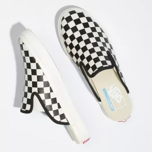 バンズ スニーカー スリッポン ミュール LEATHER CHECKERBOARD MULE SF/BLACK/WHITE ヴァンズ スニーカー【C1】【w38】