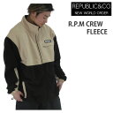 【マラソン期間★3000円以上で300円OFFクーポン】REPUBLIC リパブリック スノーボード ウェア RPM CREW FLEECE -jacket / BLACK 撥水シャツ (23-24 2024) スノーボード ジャケット 【C1】【w95】